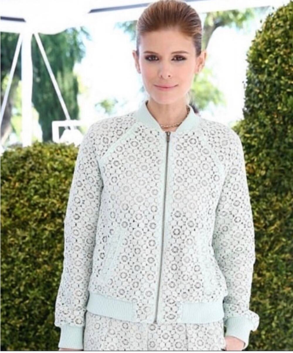 Victoria Beckham x Target Mint Green Lace Bomber Jacket XS